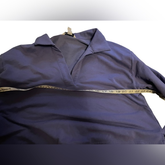 Athleta S Retroterry Polo Sweatshirt Small Dark Adonis (Purple) - Picture 7 of 10